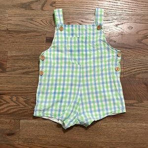 Gracie and James Plaid Overalls 18months EUC